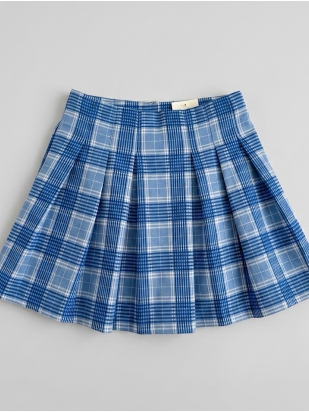 ZARA Blue Plaid Pleated Mini Skort - Girls 6